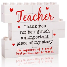 MBL Teacher Appreciation Gifts for Women - Christmas Teachers Day End of Year Teacher Gifts, Last Day of School Teacher Gifts, Thank You for Being an Important Piece of My Story Block Sign