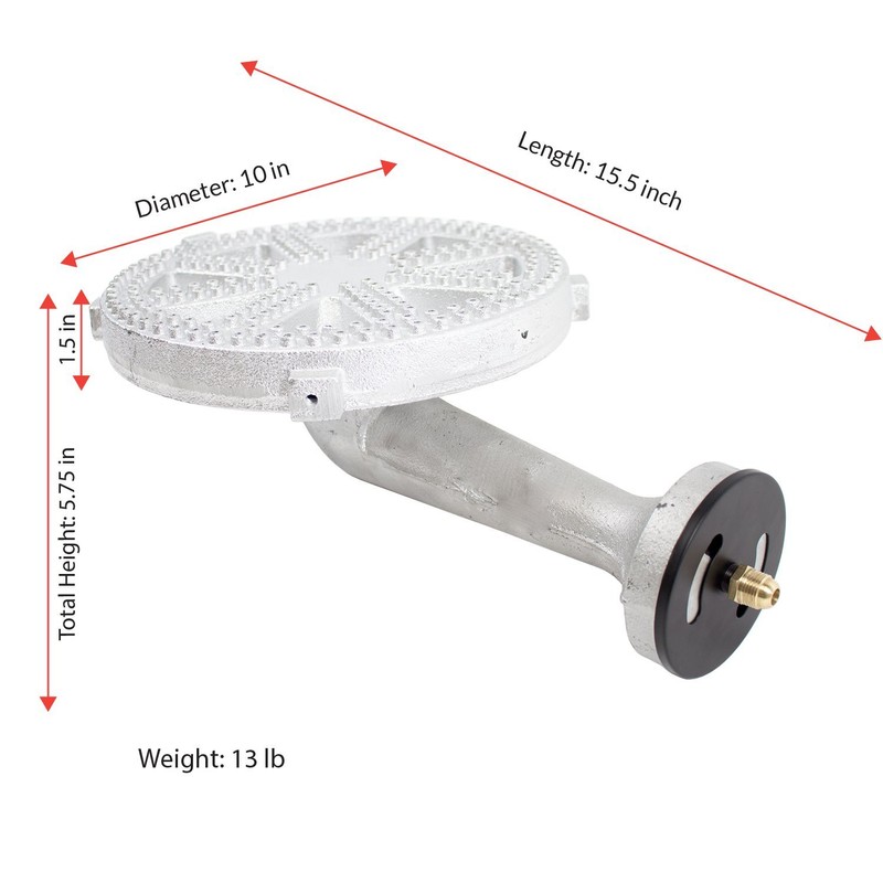 GasOne Propane Burner Banjo High Pressure 10 in Heavy Duty