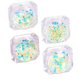 Baluue Luminous Sequin Nail Decorations Kit Butterfly Star Geometry Design for DIY Manicure for Parties and Festivals Creative Nail Art Supplies