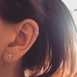 Simple 9ct Rose Gold Ear Cuff (non-pierced) clip on helix earring