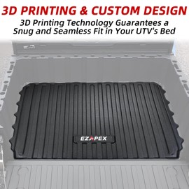 EZAPEX Bed Mat Liner Compatible with Polaris Ranger 1000 Crew 1000 Crew XP 1000 XP Kinetic 2018-2025 All Weather Rear Cargo Mats TPE Accessories
