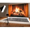 LFEEY 5x3ft Burning Firewoods Photo Backdrop Large Fireplace Flaming Woods