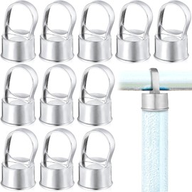 Therwen 12 Pack Chain Link Fence Ring Cap for 1-5/8" OD Post, 1 7/8" Aluminum Eye Top Rail Cap with 1-3/8" Loop, Outdoor Rail Fencing Repair Hardware