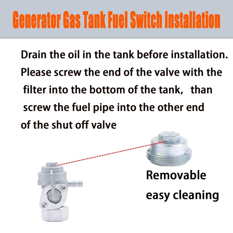 DVBB M16x1.5mm Generator Fuel Shut Off Petcock Valve Compatible with