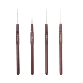 4 PCS Häkelnadel Set,Kleine Größe Häkeln Set,Häkelnadel Spitzer Kopf Häkelnadel Set Ergonomische Häkelnadel Set(0,5 mm bis 0,8 mm) leichte und rostfreie Häkelnadeln, ideal für Anfänger und Profis