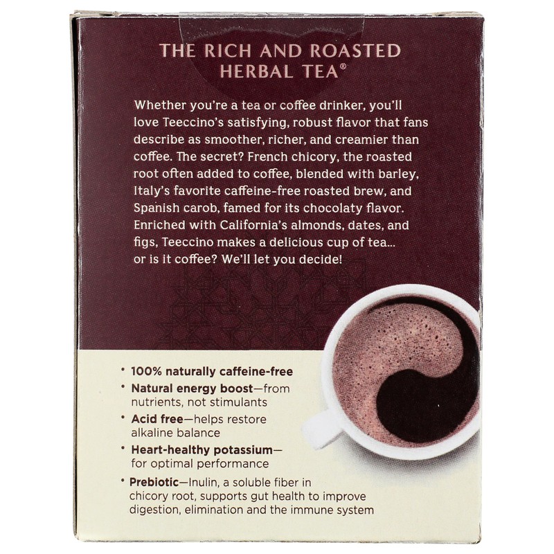 Teeccino Snickerdoodle Herbal Tea - Dessert Beverage That’s Prebiotic, Caffeine-Free