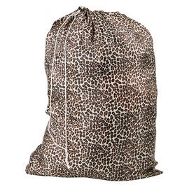 Nylon Laundry Bag - Locking Drawstring Closure and Machine Washable. These Large Bags Will Fit a Laundry Basket or Hamper and Strong Enough to Carry up to Three Loads of Clothes. (Leopard)