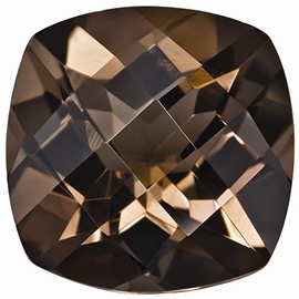 Sonia Jewels Brown Smoky Quartz, 9MM Cushion Checkerboard,