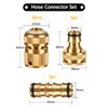 CoKeeSun 4 Piece Brass Hose Connector Set, 1/2 Inch Tap