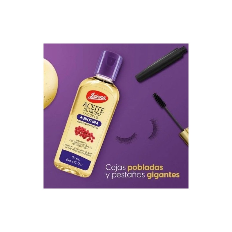 Jaloma Aceite de Ricino + Biotina para Pestañas y Cejas,