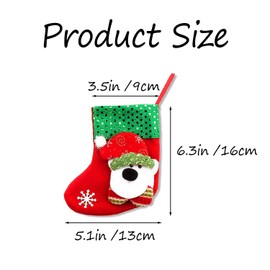 Rumyve Set of 8 Mini Christmas Stockings - 3D Classic Santa, Reindeer, Snowman, and Bear Designs - Hanging Decorative Gift Bags for Christmas Tree, Fireplace, and Holiday Decor