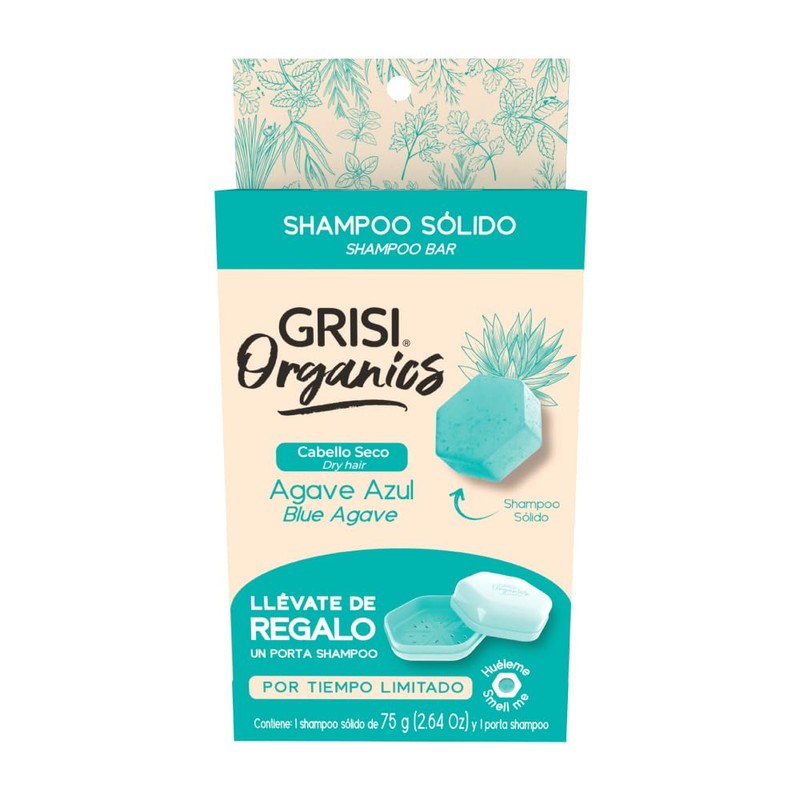 Shampoo Sólido Agave Azul para Cabello Seco, 75gr