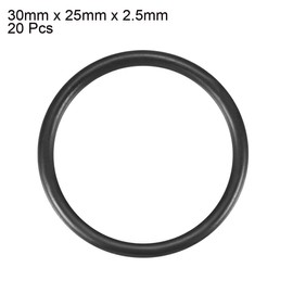 sourcing map Pack of 20 O Ring Sealing Rings Rubber Seal 30 mm AD 25 mm ID 2.5 mm Thickness Nitrile Rubber NBR Washer Seal Kit for Sealing Elements Tap Connector Repair Car