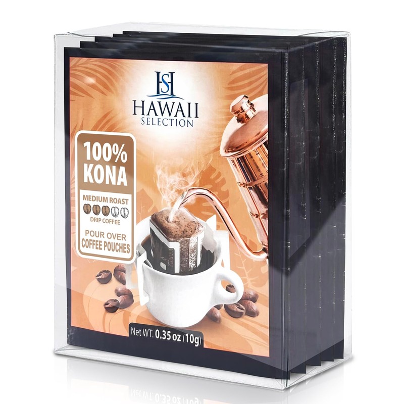Hawaii Selection/ 100% Kona Coffee/Medium Roast/Single Serve/Pour Over Coffee/Drip Coffee