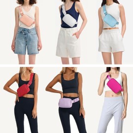 Tapp Collections Unisex Mini Crossbody Belt Bag with Adjustable Strap Small Waist Pouch for Workout Running Traveling Hiking - White