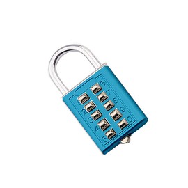 Combination Lock, Blue Zinc Alloy 10 Digit Push Button Security Padlock Without Key for Locker/Drawer/Cabinet Door
