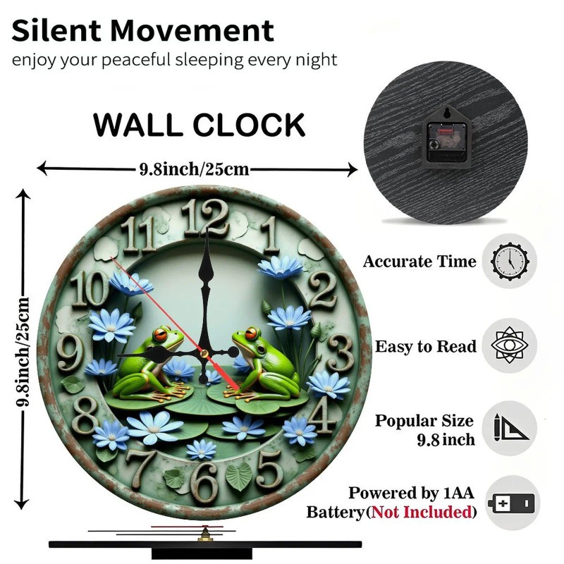 Emotional Connection 25x25cm Wooden Clock Functional and Meaningfulsheet size: 25*25cm/9.843*9.843inch,