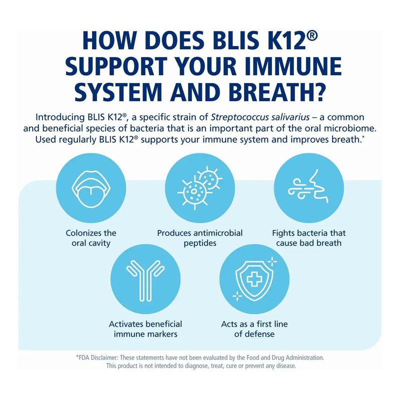 Blis Throathealth Oral Probiotic, Most Potent Blis K12 Formu