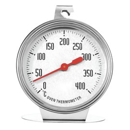 Thermometer for Electric Hob, Oven Thermometer for Oven, Gas Hob, Electric Hob, Stainless Steel, 0 to 400°C, Large Dial Indoor Temperature Display, for Cooking, Baking, BBQ