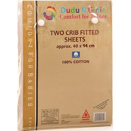 Dudu N Girlie Crib Sheets 40x90cm Fully Fitted – 90 x 40 Crib Sheets 2 Pack Cotton - Hpoallergenic Baby Pram Sheets Bedding Elasticated Breathable Easy Care (Pack of 2, Star Grey)