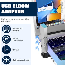 AOUZOVLI USB Angled Connector 90 Degree 4 Pieces Angle Plug 90 Degree USB Angle Adapter Data Transfer Converter Coupler Plug with Black Storage Bag