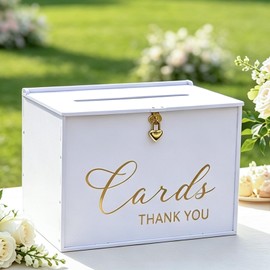 Extra Large Card Box with Lock & Slot, Big Wedding Card Holder
