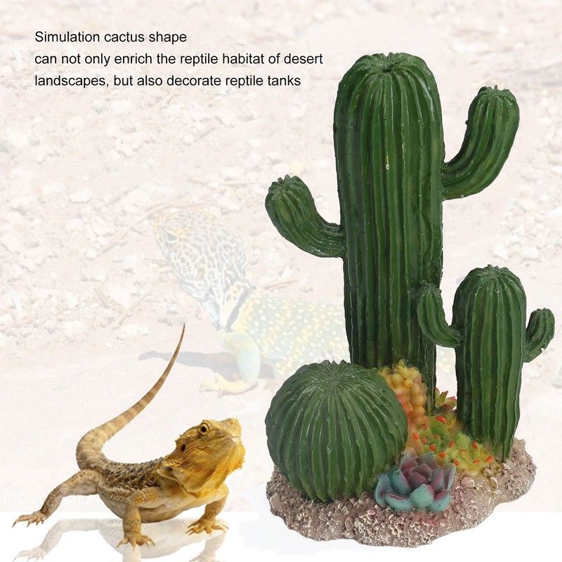Simulation Resin Cactus Ornament Stable Aquarium Cactus Decoration with Succulents
