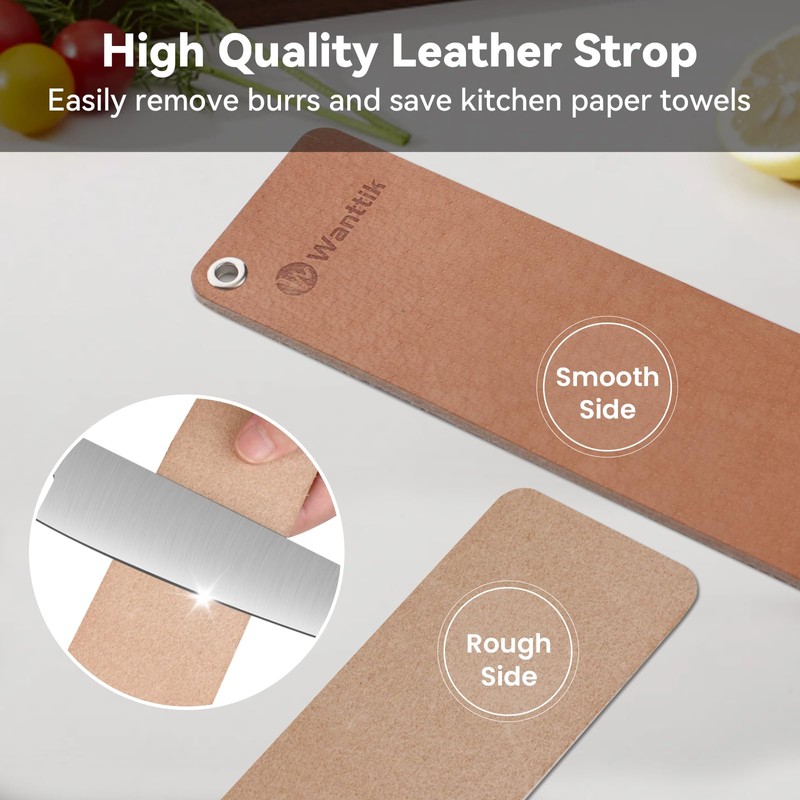 Wanttik Knife Sharpening Stone, 3 Sides Grit 400/1000/5000, Whetstone Knife