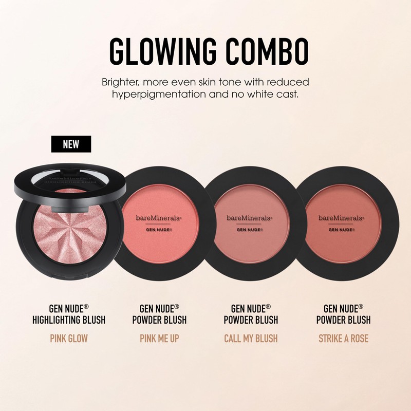 bareMinerals Gen Nude Powder Blush, Call My Blush, Vegan, Cruelty-Free