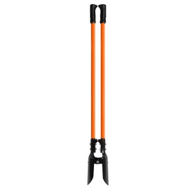 Nohovu Post Hole Digger, Heavy Duty with Fiberglass Handle, Carbon Steel Blades, 58 Inches, Orange & Black