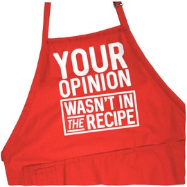 ApronMen, Your Opinion BBQ Grill Adjustable Apron for Men, Red, One Size
