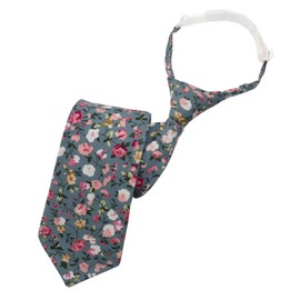 GHTIYLP Boys Ties, Kids Floral Tie, Pre-Tied Clip On Neckties, Solid Color Cotton Ties for Kids (Pink Painting Floral)