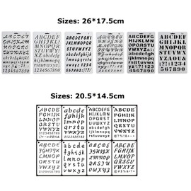 14 Pack Letter Number Stencils Plastic Alphabet Stencils Reusable Letter Painting Stencils Artistic Drafting Drawing Templates Stencil Set