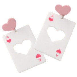 Baluue Heart A Poker Card Dangle Earrings for Women Charming Drop Earrings Jewelry Lightweight for Parties and Special Occasions