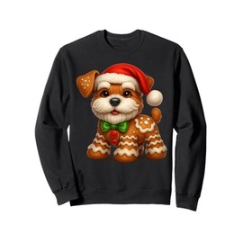 Funny Gingerbread Man Dog Christmas Tees Womens Mens Gifts Sweatshirt