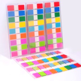 Sticky Tabs,moinkerin 900 Pieces Transparent Sticky Notes Book Tabs PET Multicolor for Bookmarks,Studying,Office,School Planner Memo