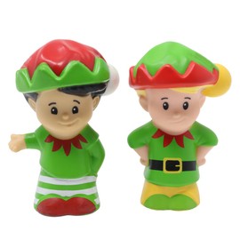 Little People Replacement Parts for Fisher-Price Christmas Dollhouse Santa's Workshop Playset DGF96 - Includes 2 Elf Figures - Santa's Helpers Koby and Eddie