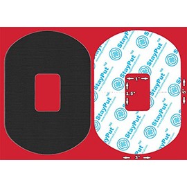 Medical Adhesive Patch Black - 1.5" x 1" Hole, 30 Pack