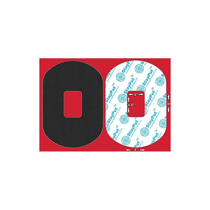 Medical Adhesive Patch Black - 1.5" x 1" Hole, 30