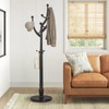 RêveLife Wood Coat Rack Coat Tree Freestanding with Hooks, Heavy