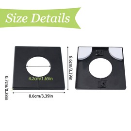 UFURMATE Pipe Wall Covers, 2Pcs 42mm Diameter ABS Plastics Square Escutcheon Plates Self-Adhesive Pipe Plate Covers Decorative Shower Pipe Covers for Pipe Tube Decoration (Black)