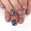 24Pcs 4th of July Press on Nails Short Square Independence