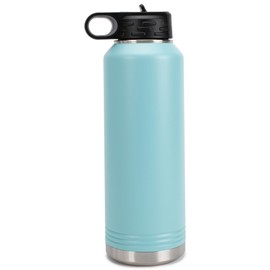 Elanze Designs Dog Mom Pawprint Teal 32 ounce Stainless Steel Water Bottle With Straw