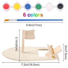 14 Piece DIY Wooden Sailing Boat Set, Wooden Sailing Boat for Children, Mini Wooden Sailing Boat Educational Toy, DIY Painting Wooden Boat, Sailing Boats Rubber Boat, Wood Crafts Children Suitable for