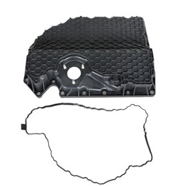 TJHSM Lower Engine Oil Pan Plastic with Drain Plug Replacement for 2015 2016 2017 2018 2019 Golf GTI A3 S3 06K103600D 06K103600R 06K103600AE