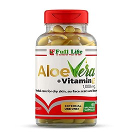 Full Life Aloe Vera + Vitamin E, 60 Breakable Capsules - Moisturising, Anti-aging - healthy skincare