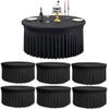 6 Pack Black Round Spandex Tablecloth for 72inch Table,132inch Stretchy