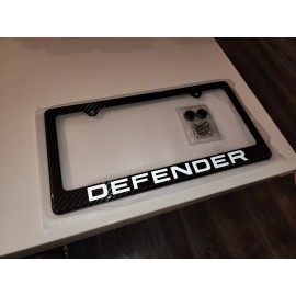 Custom Reflectivd Defender License Plate Frame Real Carbon Fiber W/ Screws & Caps