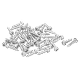 sourcing map M2 Hex Socket Head Cap Self-Tapping Screw, 40Pcs M2x8mm 304 Stainless Steel, Hexagon Socket Head Tapping Screws, Hex Drive, Self Tapping Point - Silver