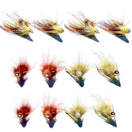 RoxStar Fly Shop | Canada Bow River Bugger 12pk | Bow River Woolly Bugger Streamer Assortment for Canadian Trout Waters. | Trout Flies Hand-Tied in-House Never Outsourced! Partner of Trout Unlimited
